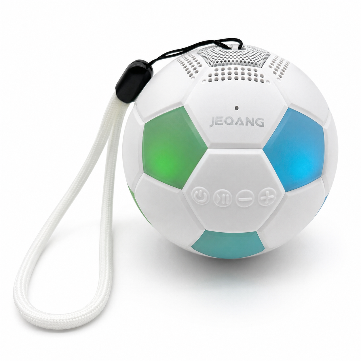 Parlante Bluetooth portátil de 6 W con diseño de pelota de fútbol y luces RGB