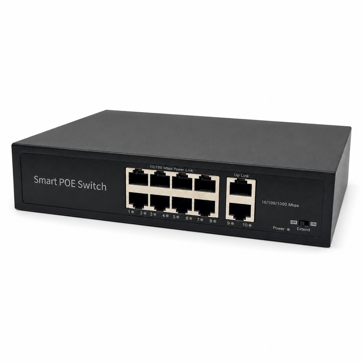 Switch PoE 8 Puertos 100 Mbps + 2 Uplink Gigabit para Cámaras IP