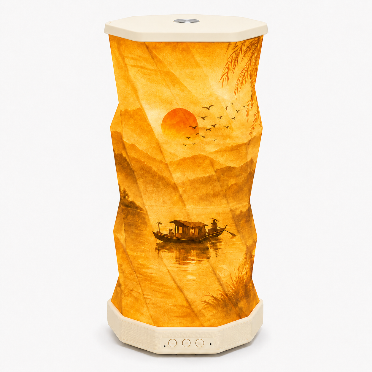 Lámpara LED plegable con parlante Bluetooth y ruido blanco – Paisaje tradicional chino
